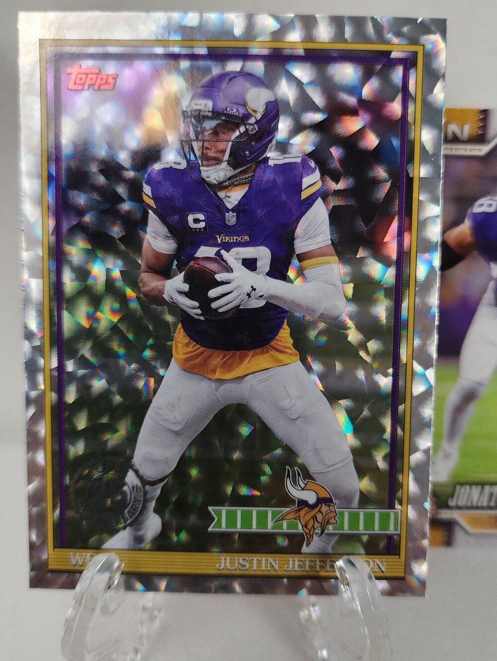 Topps 2026 Justin Jefferson Vikings Football Trading Card Crackle Foil 91TF-38